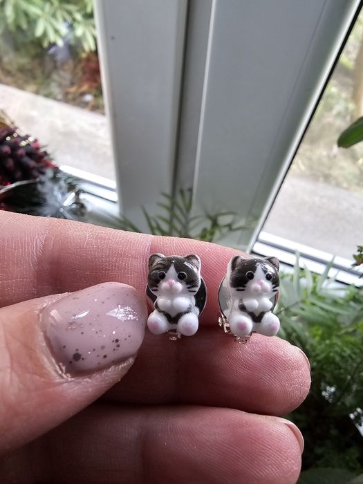 Klipsy dla dziewczynki kotki handmade