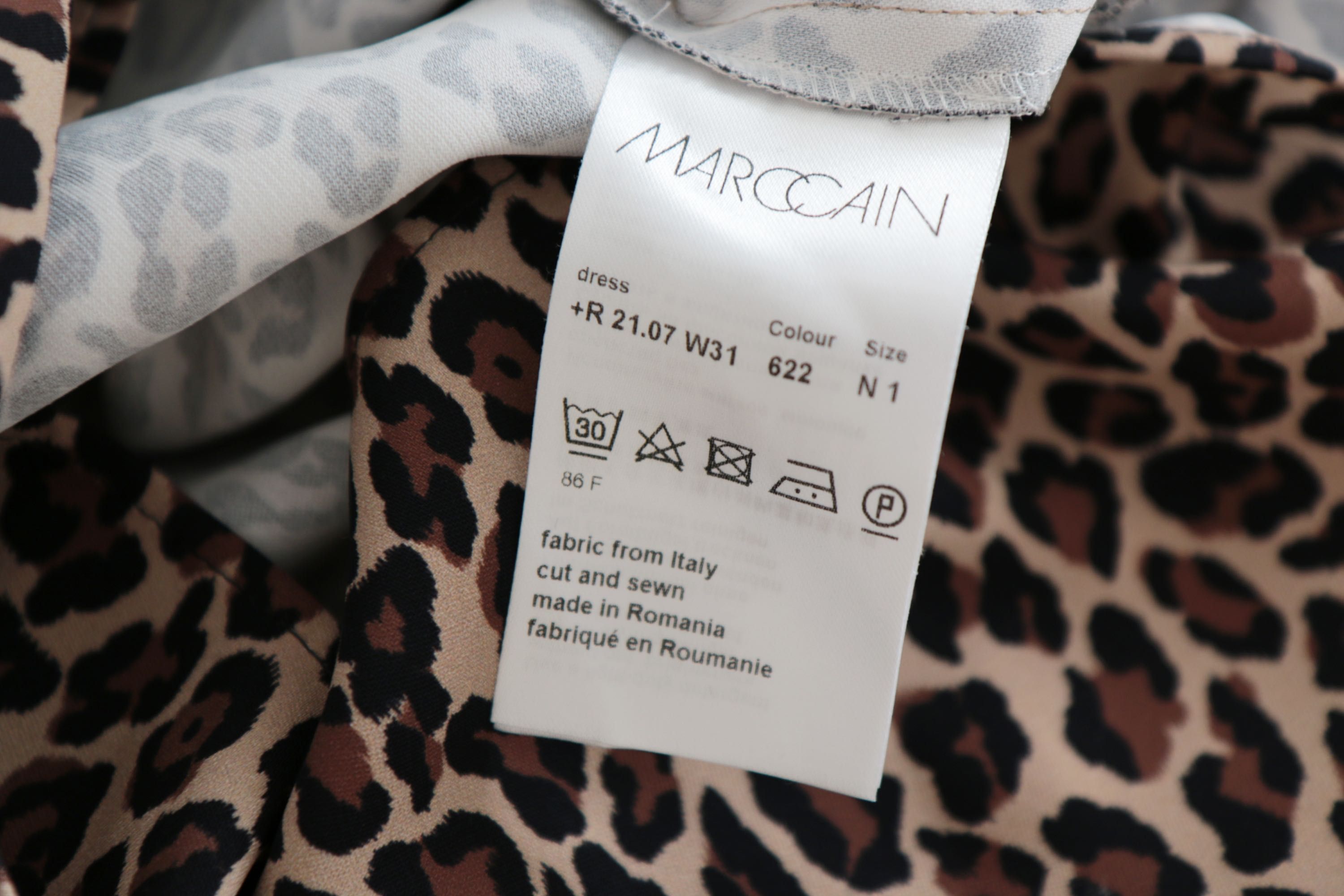 Nowa sukienka MARC CAIN XS-M panterka luźna wygodna ganni boho