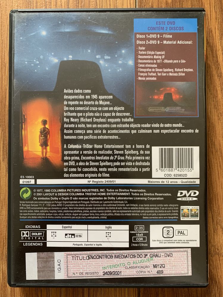 Encontros Imediatos de 3 Grau - Steven Spielberg - 2 dvds