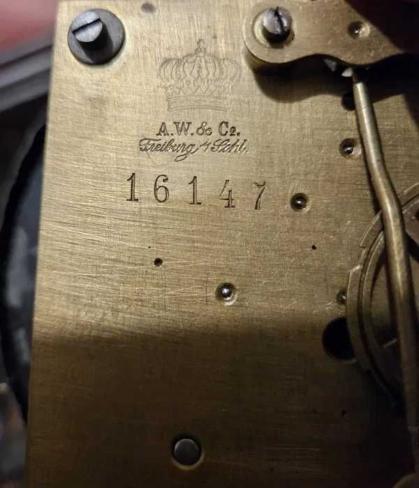 Zegar ścienny wiszący antyk Willmann Freiburg No. 16147 - XIX w.