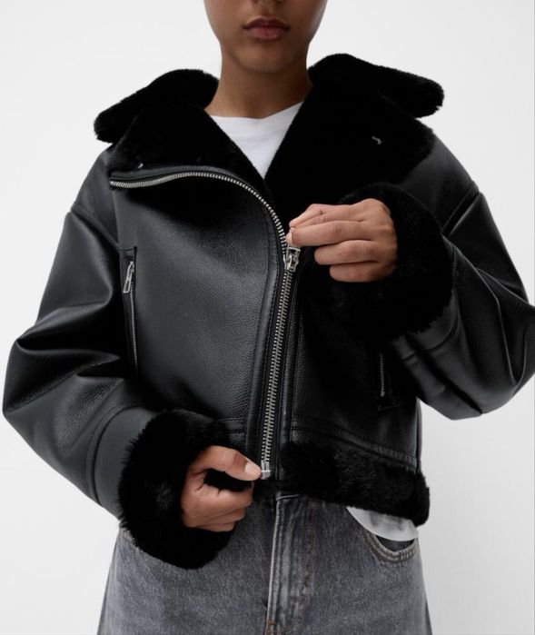 Дубленка, дублянка, куртка, bershka xs