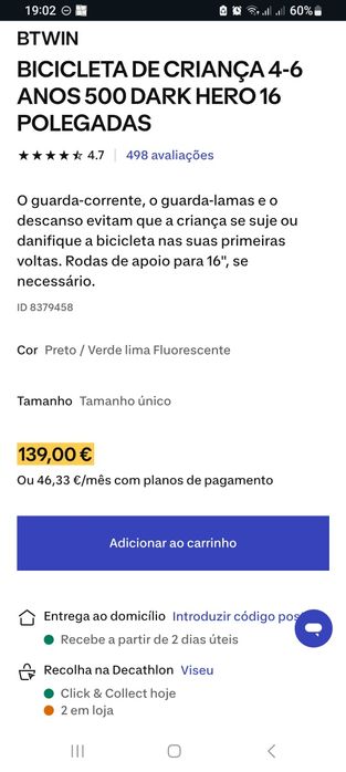 Bicicleta de Criança Dark Hero 16