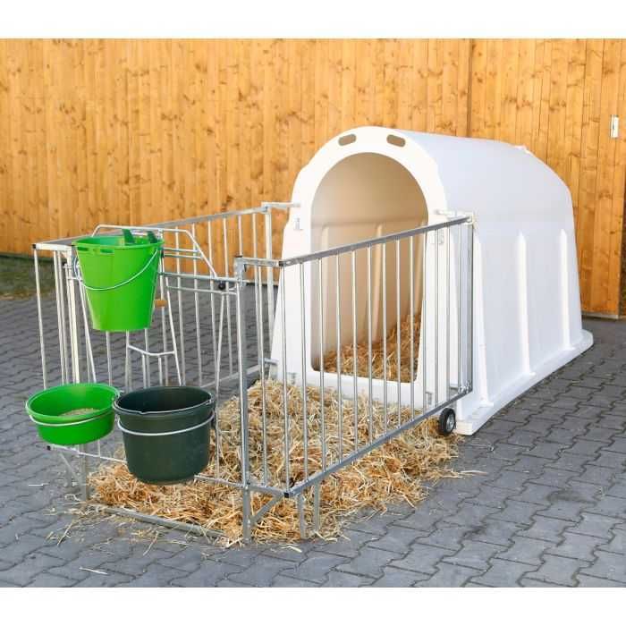 Igloo, domek, Budka dla cieląt Premium PE UV+ z wygrodzeniem lekkim
