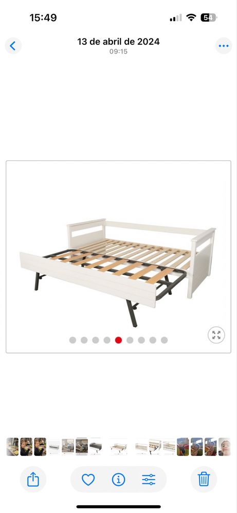 Cama solteiro convertivel em casal. Com 2 colchões.