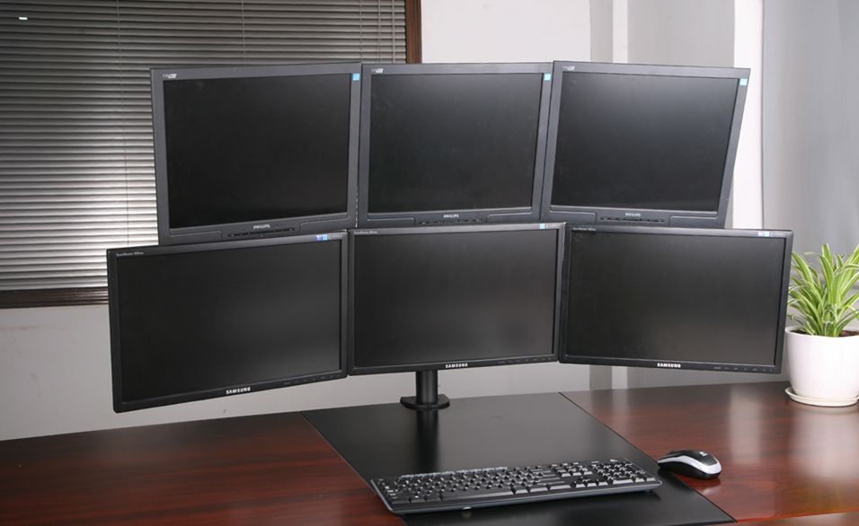 Uchwyt biurkowy do sześciu monitorów LED LCD 13-20" L-06