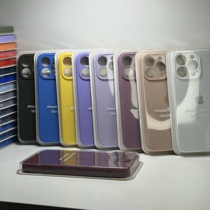 Чехол на iphone 15 pro max Silicone Case білий | Чохол для айфон