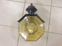 Stara metalowa lampa zewnętrzna żółte szkło MADE IN ITALY