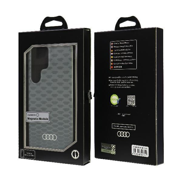 Audi IML Stitching Pattern MagSafe Case S24 Ultra S928 szary/grey