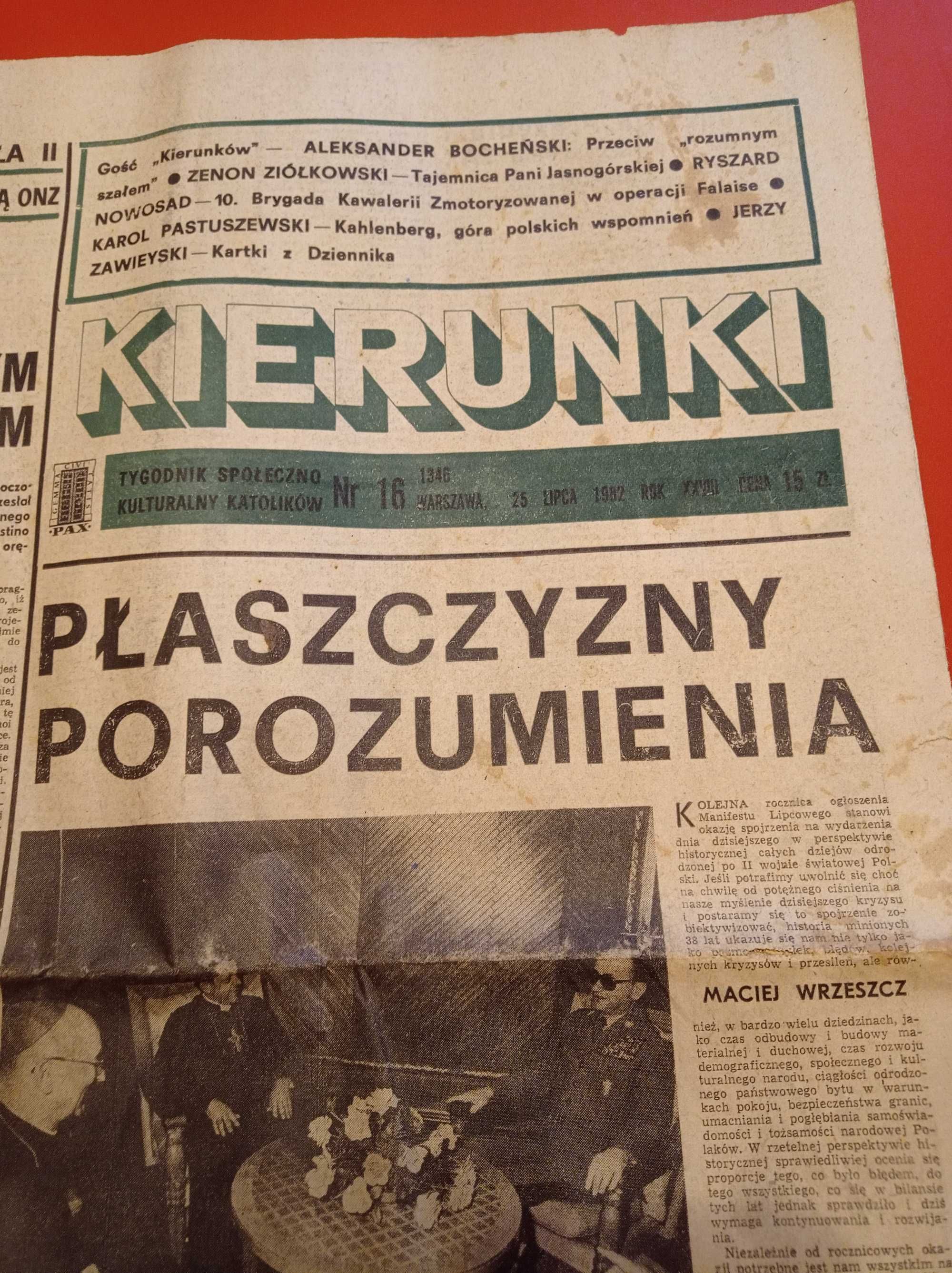 Kierunki tygodnik nr 16 / 1982; 25 lipca 1982