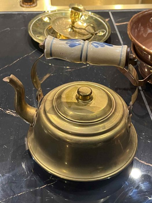 Czajnik imbryk miedziany mosiadz zabytek anyk