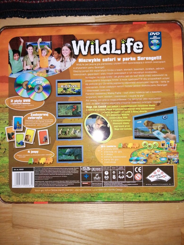 Wild life gra dvd blaszane pudełko trefl