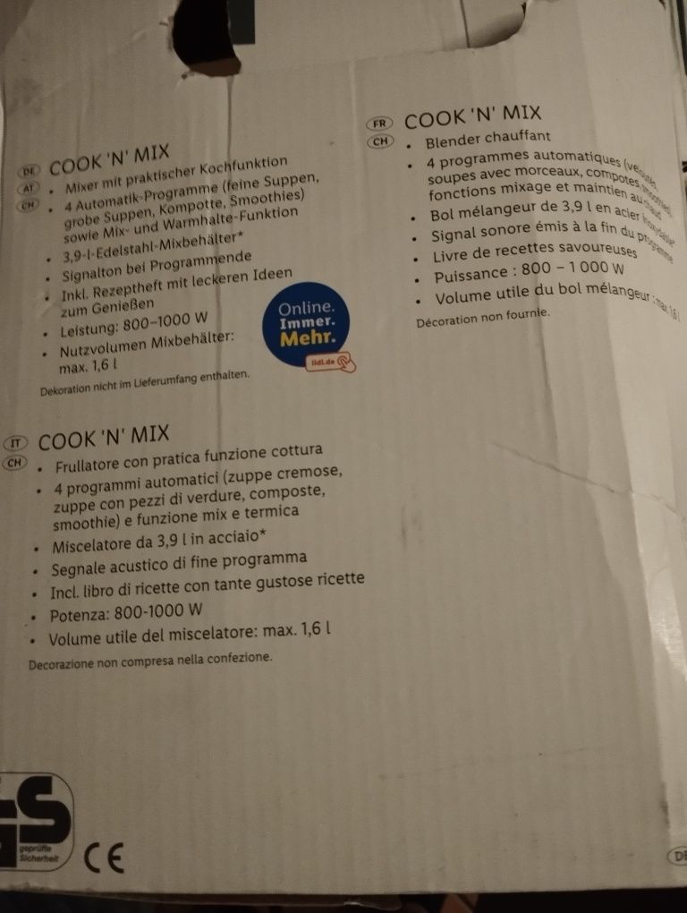 Sprzedam mikser cook 'n miks z funkcją gotowania