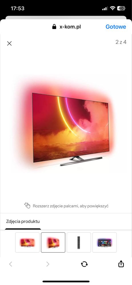 Telewizor Phillips Ambiloght Oled 55”