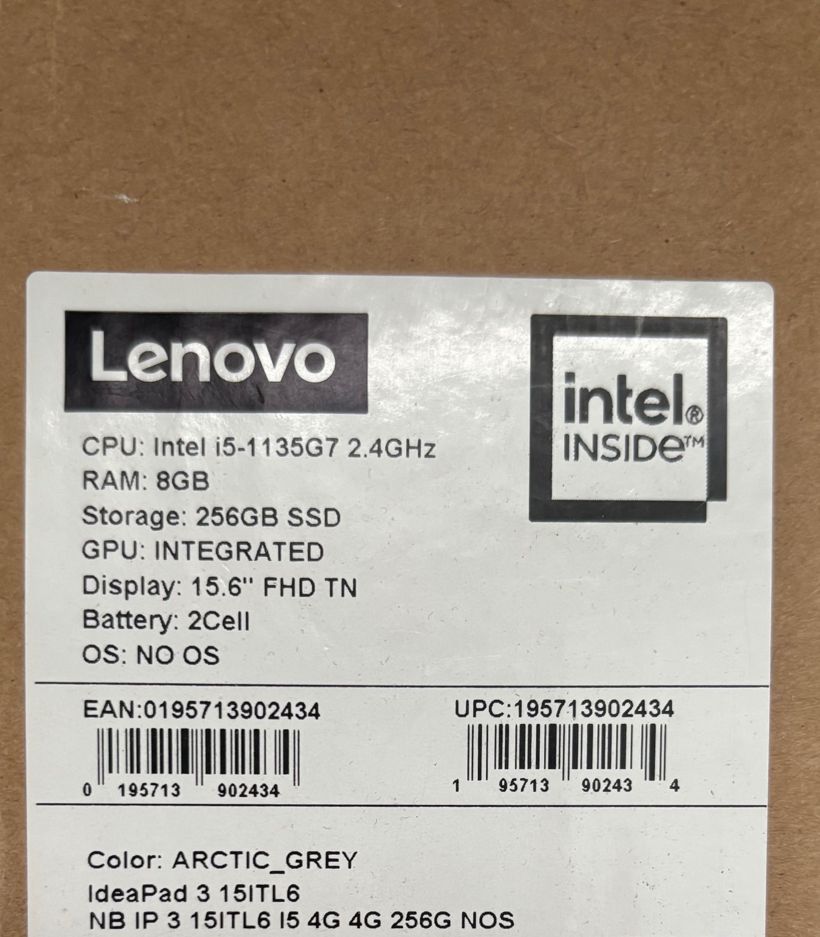 Ноутбук Lenovo IdeaPad 3 IntelCore5 SSD 256gb Intel IrisX Graphics