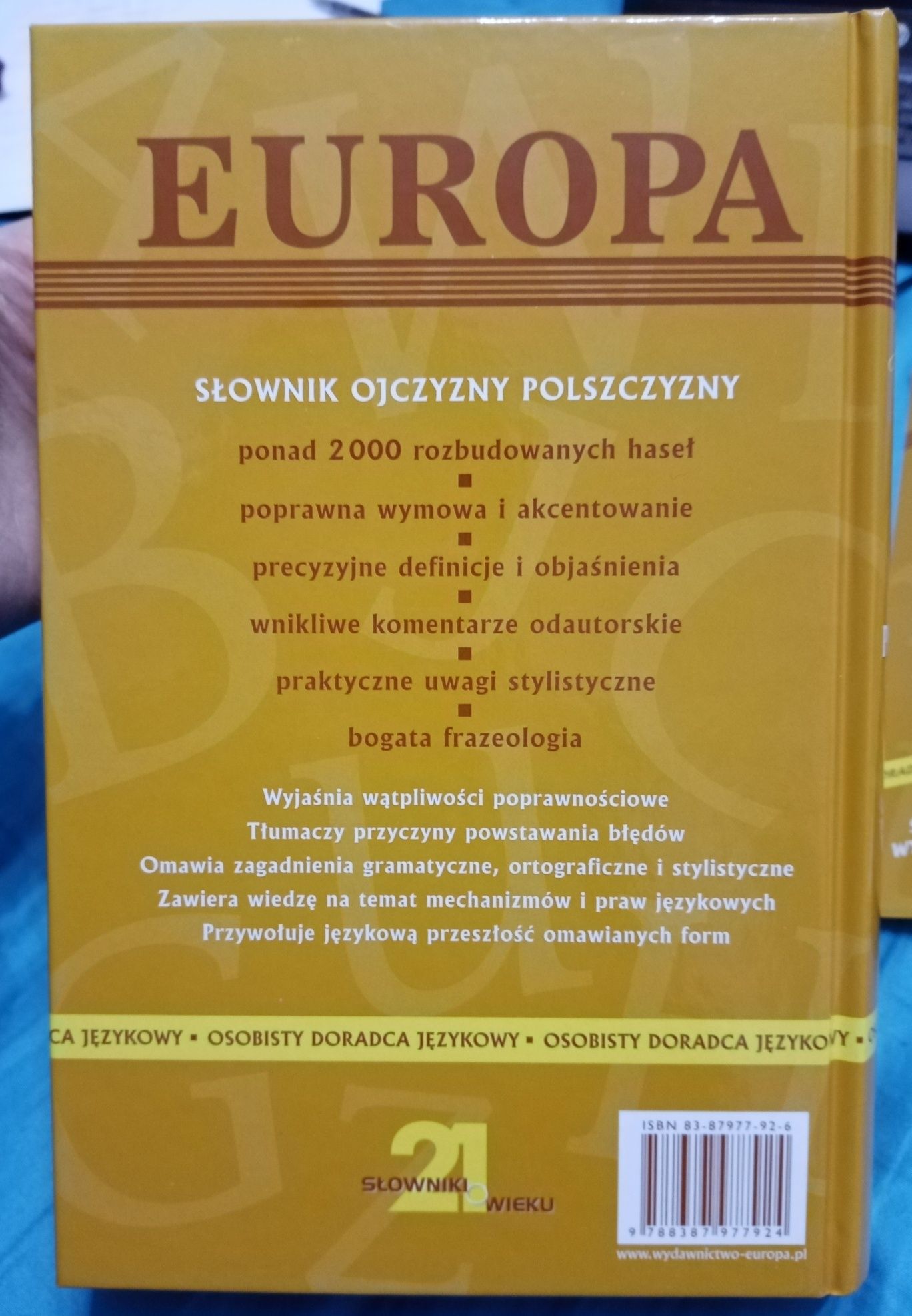 Europa - Jan Miodek: Słownik ojczyzny polszczyzny, z autografem