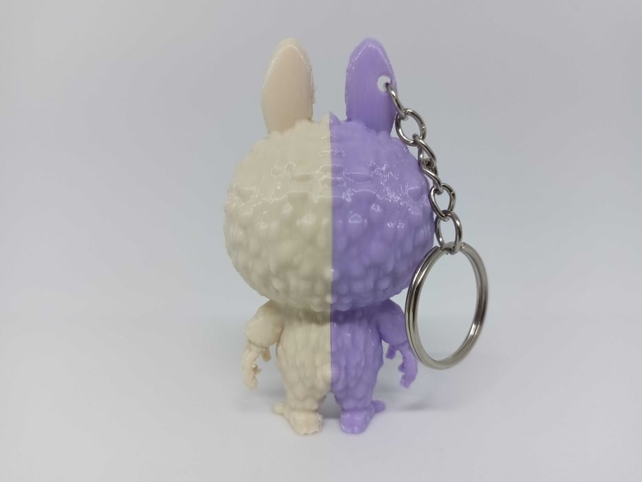 Labubu Half-Anatomy Brelok 3D | Jasny Fiolet + Beż