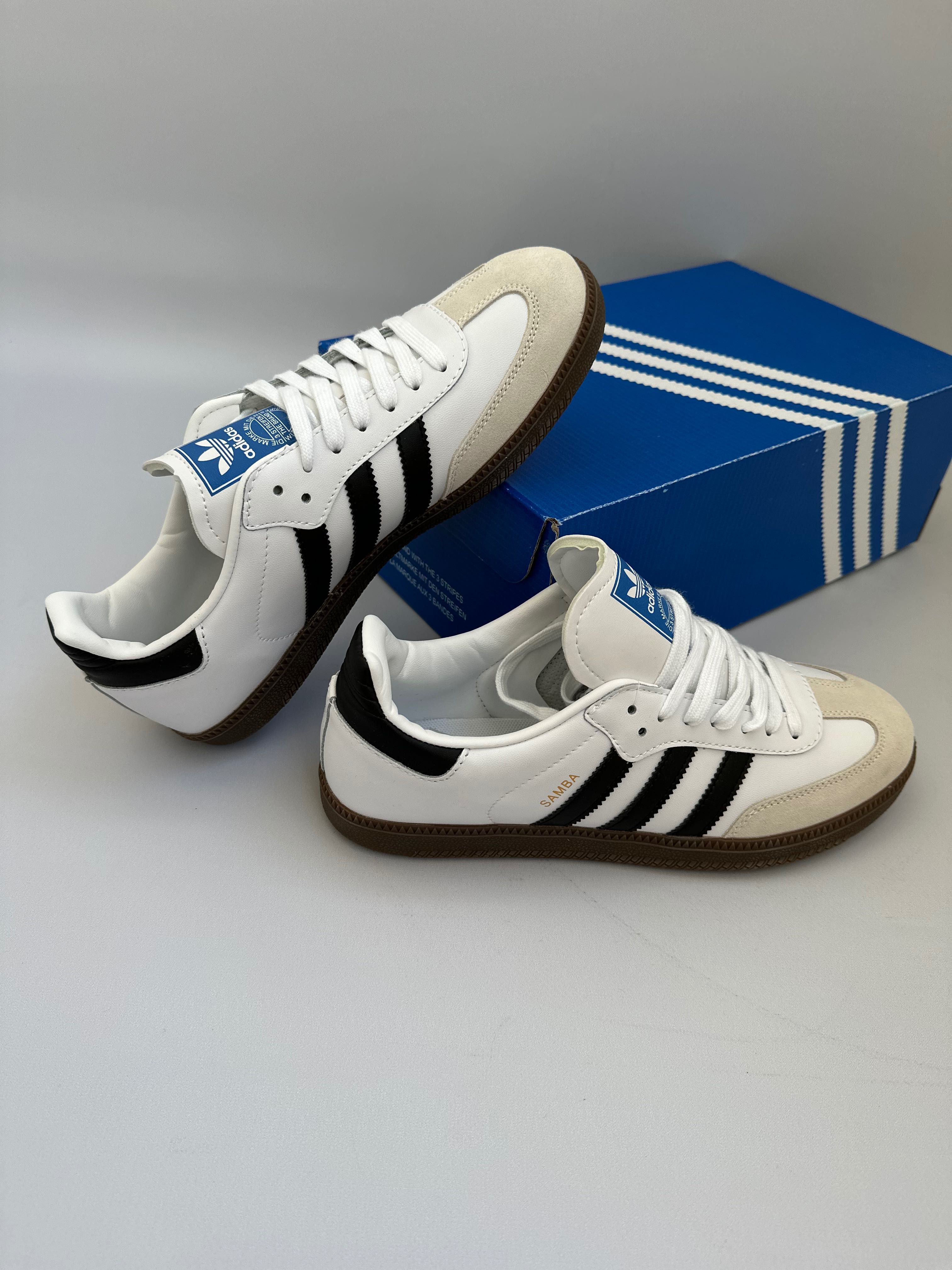 Кеды мужские кожаные Adidas Samba White адидас кросівки чоловічі