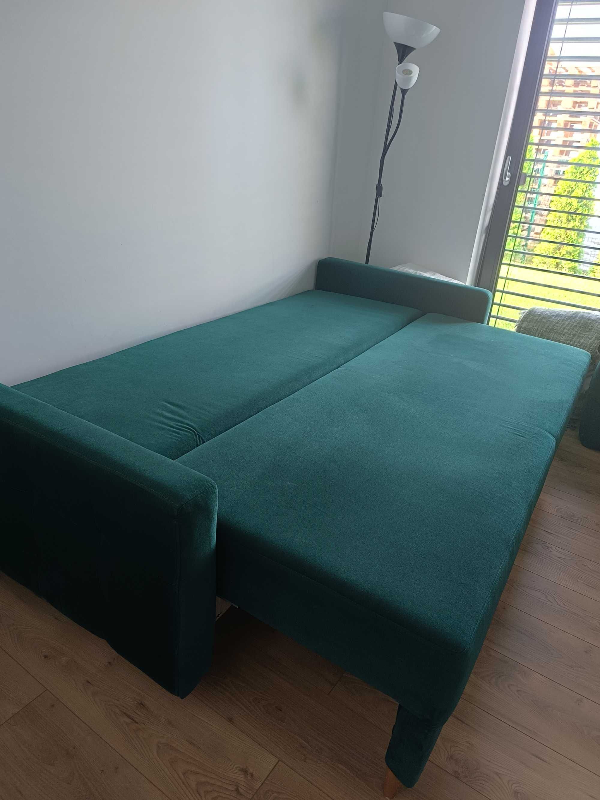 Sofa rozkładana butelkowa zieleń