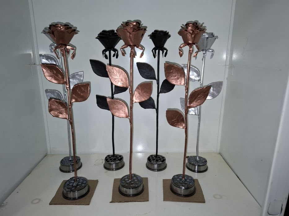 Róża stalowa ręcznie wykona (wieczna róża)na