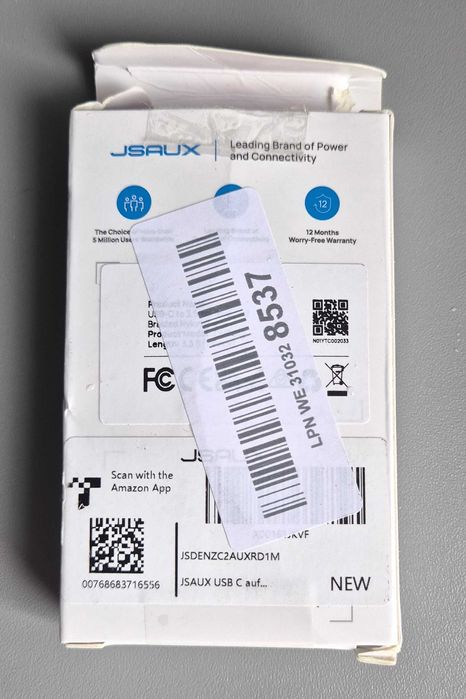 JSAUX Kabel USB C na jack AUX 1 m, USB C do 3,5 mmiPhone 15 Pro Max/15