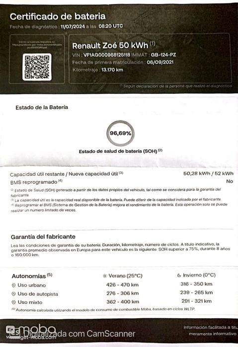 Renault Zoe 2021 52kwh-BATERIAS PRÓPRIAS