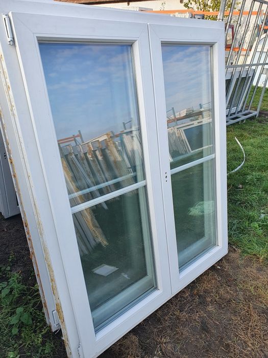 Okna ze szprosem dwuskrzydłowe 128x150 Niemieckie DOWÓZ CAŁY KRAJ