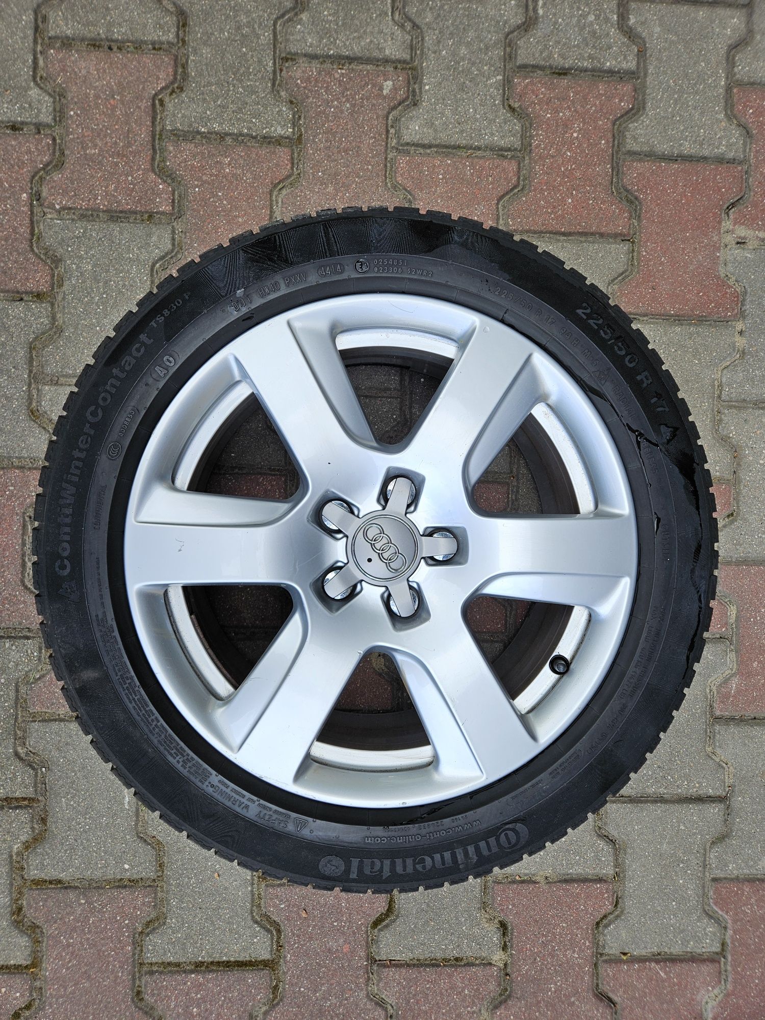 4 Alufelgi Audi OE 17 5x112, Continental zima 6mm