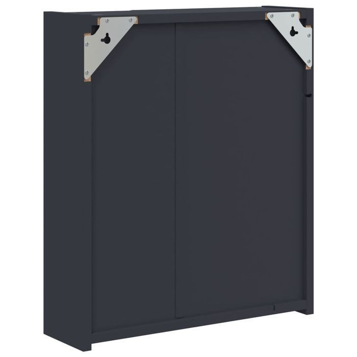 Vidaxl Szafka Łazienkowa Z Lustrem I Led, Szara, 45X13X52 Cm