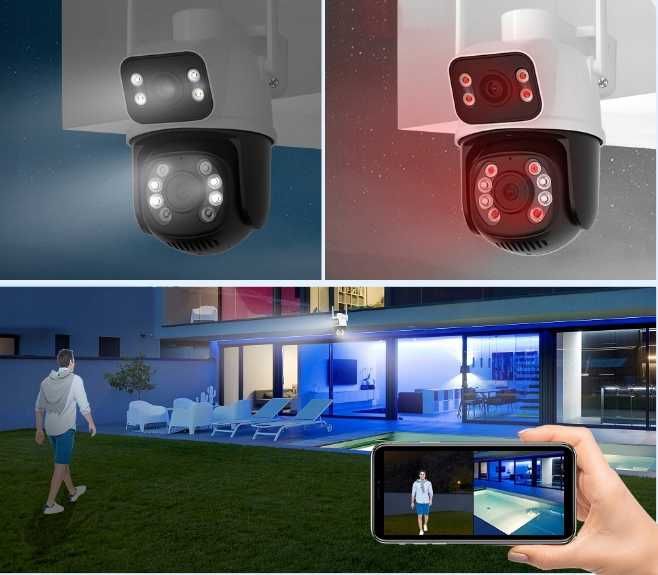 Kamera podwójna obrotowa ZEWNĘTRZNA IP WIFI 6MPX