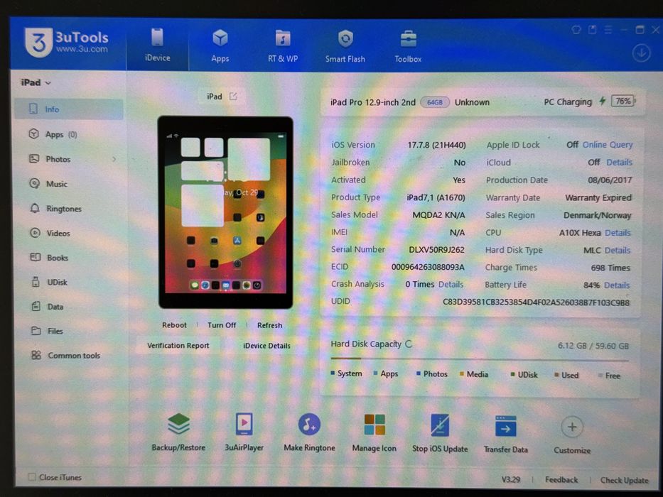 iPad Pro 12.9 2. gen. (A1670) - 64GB - pęknięty - faktura VAT 23%