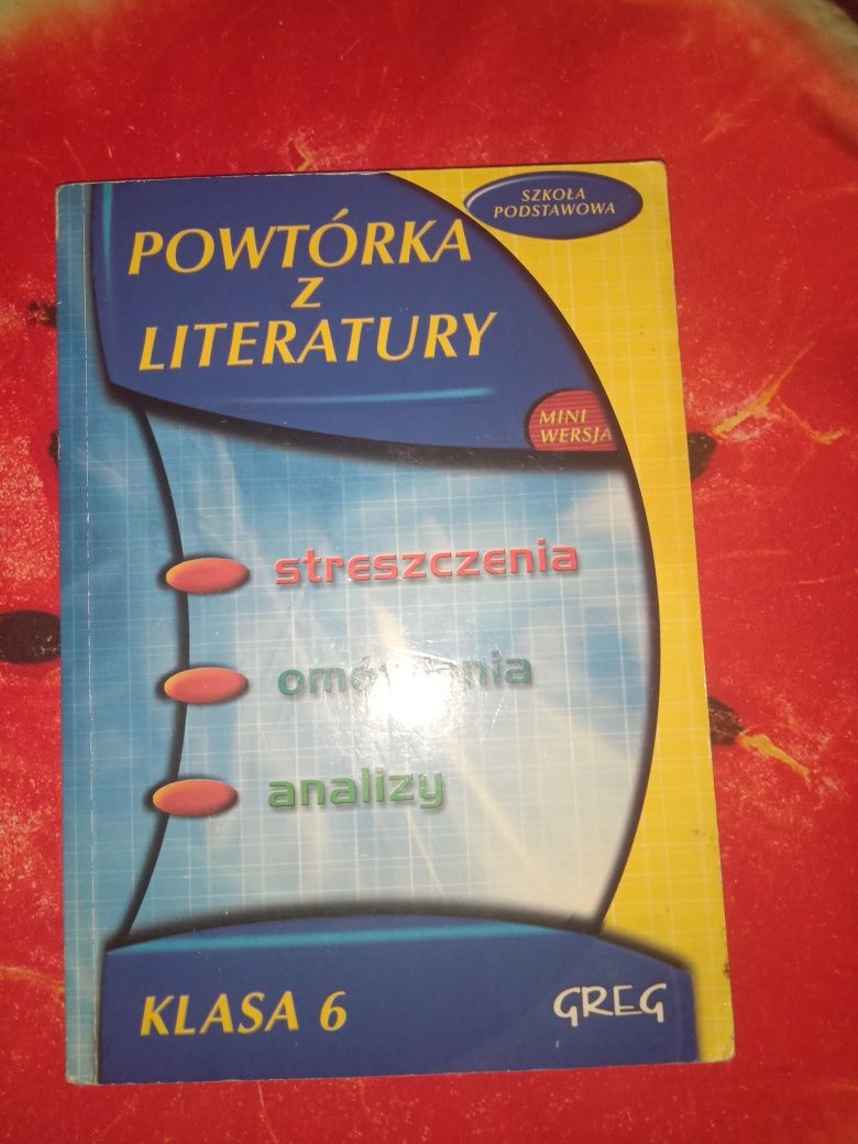 książka Powtórka z literatury Greg 6 klasa