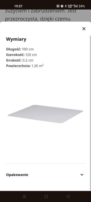 Podkładka pod krzesło  120x100