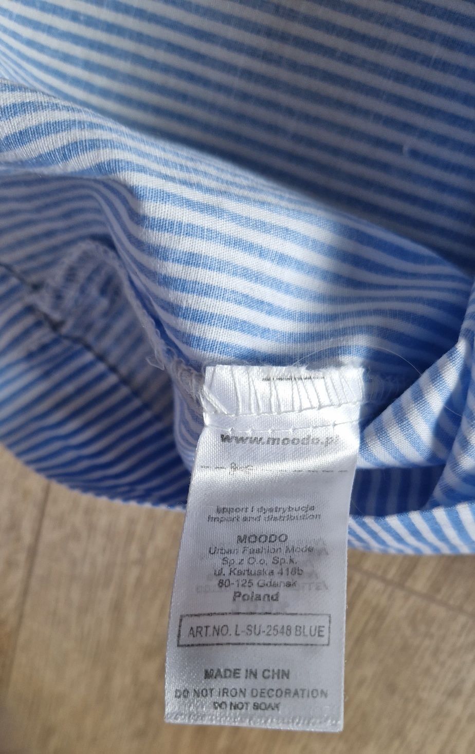 Sukenka hiszpanka falbanka Moodo r. L biało niebieska boho midi bawełn