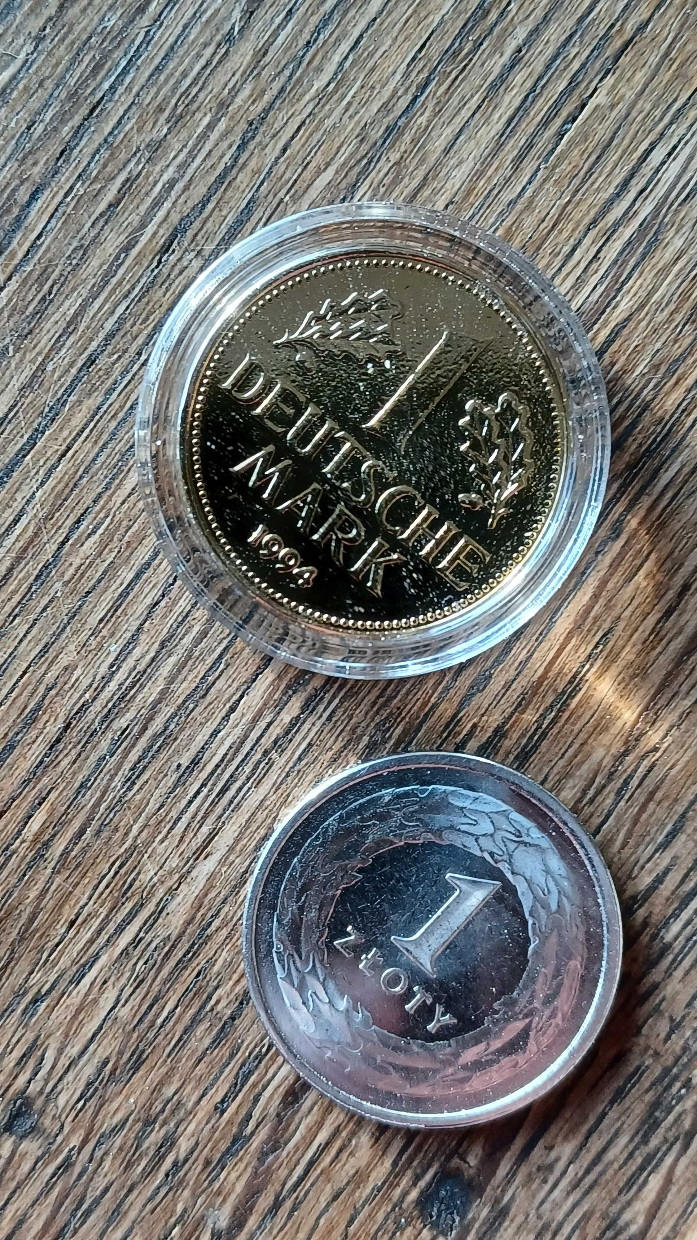 kolekcjonerska moneta 1 DEUTSCHE MARK 1994 pozłacana