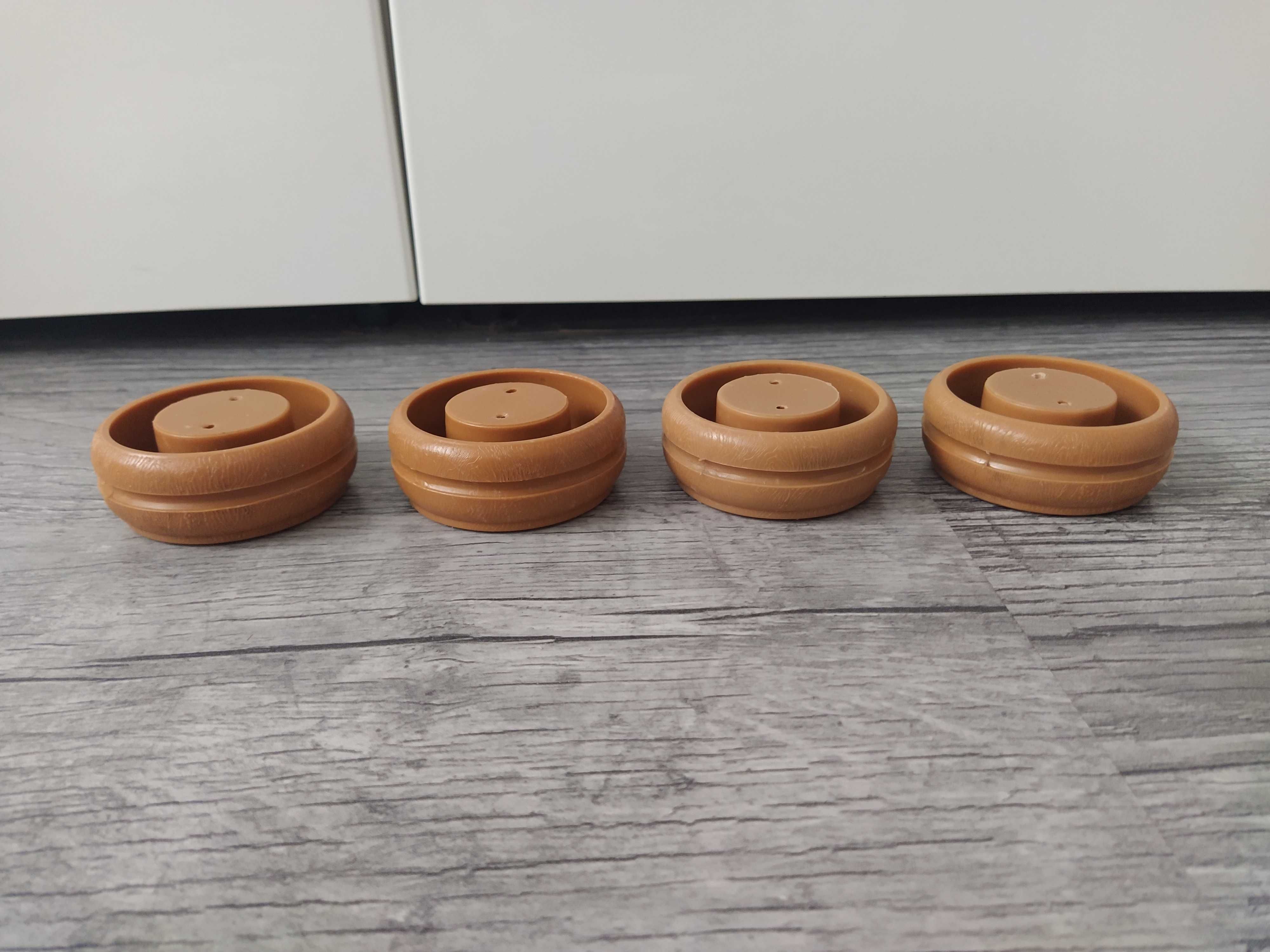 Noga stopka meblowa okrągła plastikowa brązowa x 4szt. 7,5cm 3cm