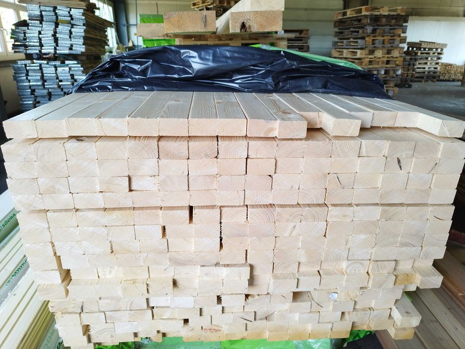 Łaty dachowe-legary 38mmx63mm x dł 4200mm,4500mm - świerk suszone