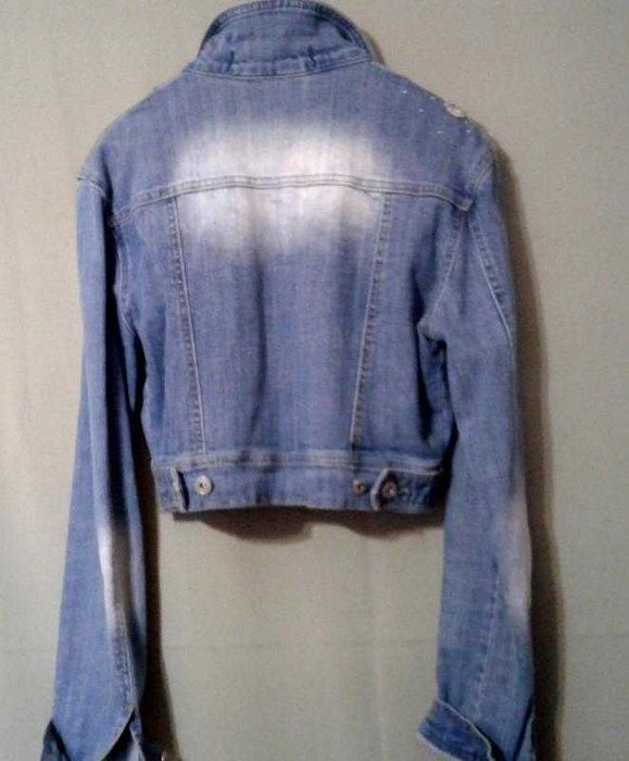 Джинсовая куртка Rosa & Rose Италия укороченная винтаж с аппликацией