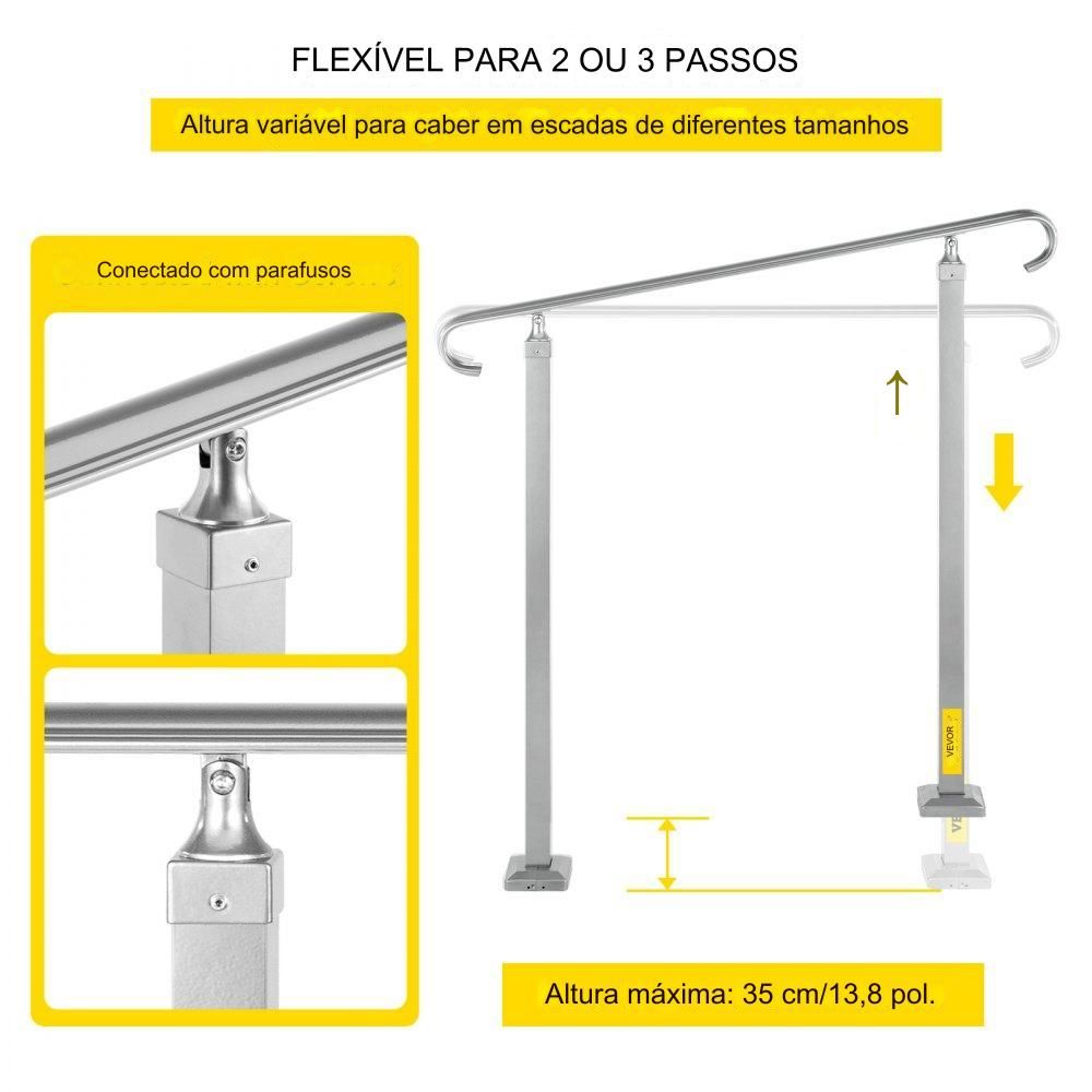Corrimão de Escada  - Para 2 ou 3 Degraus