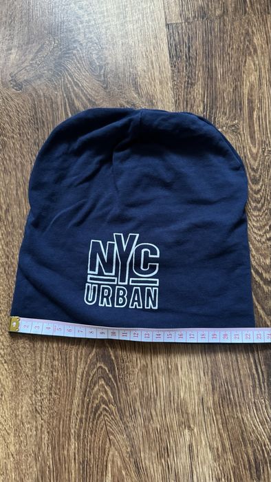 Шапка сіра синя