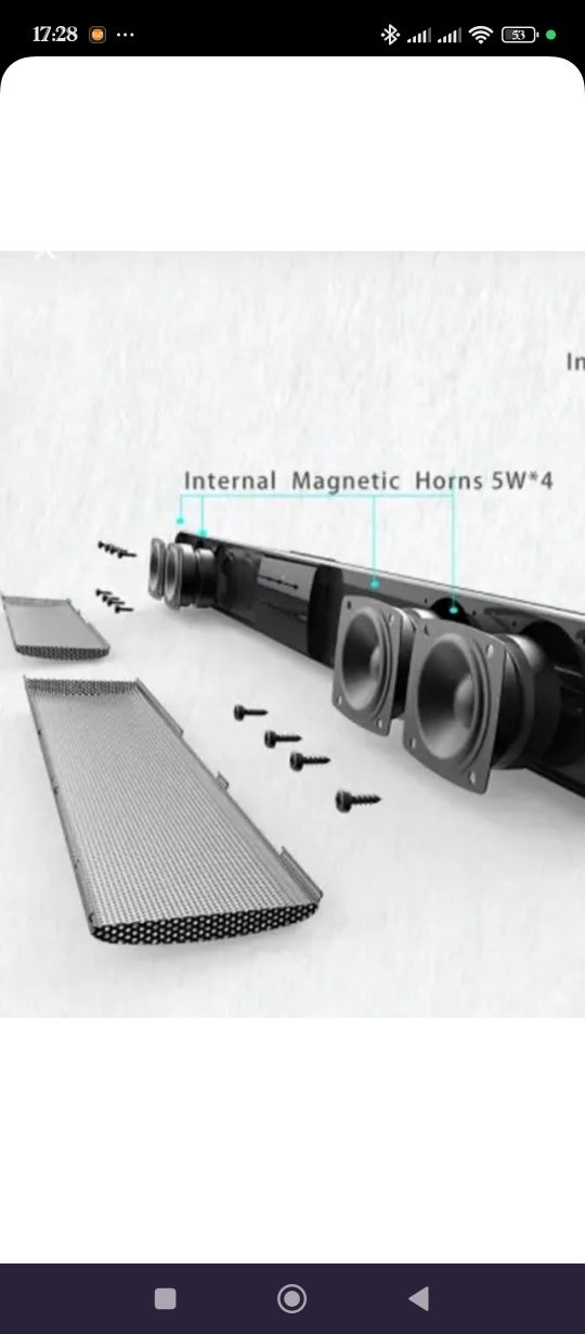 Саундбар Somostel H-330 20w 4 динамика Bluetooth с RGB подсветкой