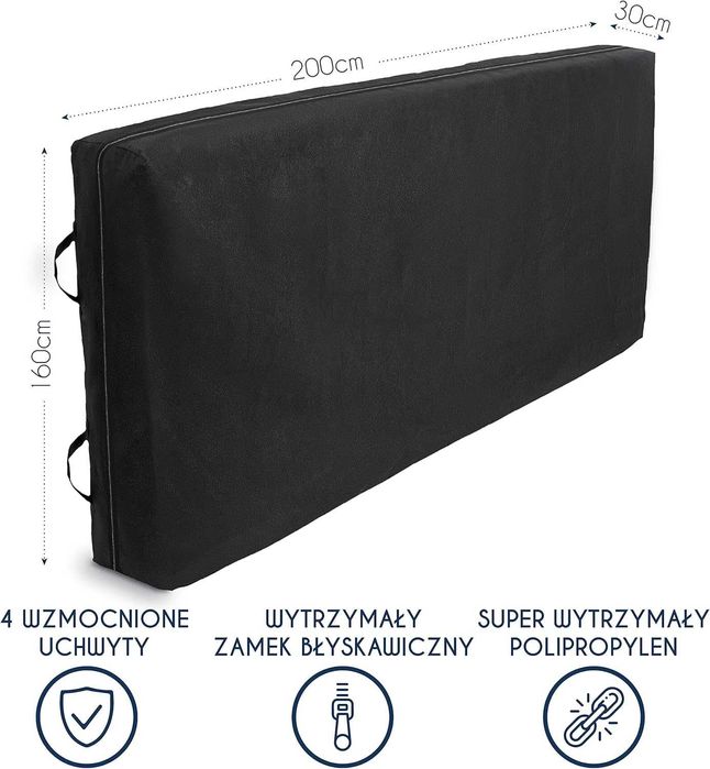 Pokrowiec na materac 160x200 cm – wodoodporny, z uchwytami i zamkiem