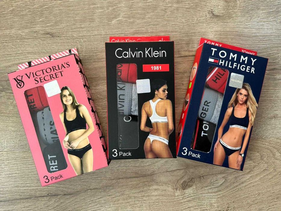 Zestaw victoria majtki komplet 3pak figi stringi damski calvin klein