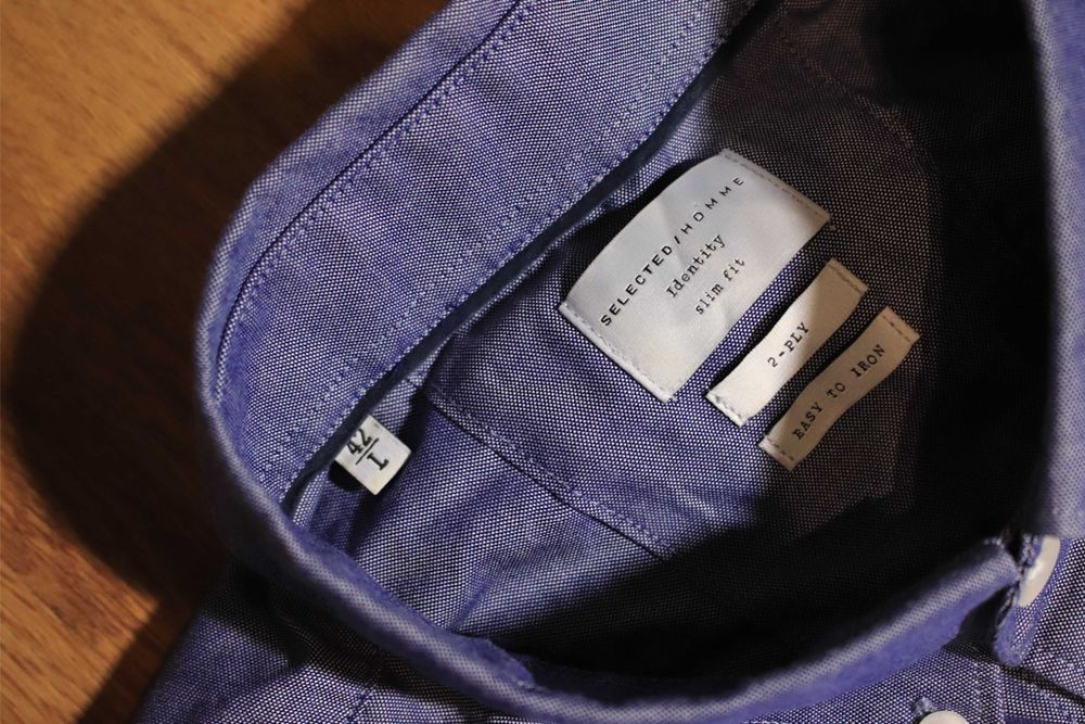 Koszula Selected Homme r. L 42 męska nieb dł rękaw bawełna