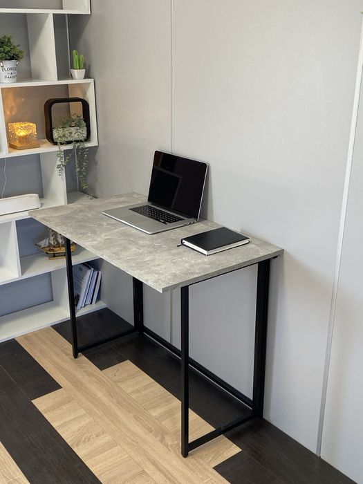 Стіл трансформер, розкладний, компютерний, графітовий 100 см