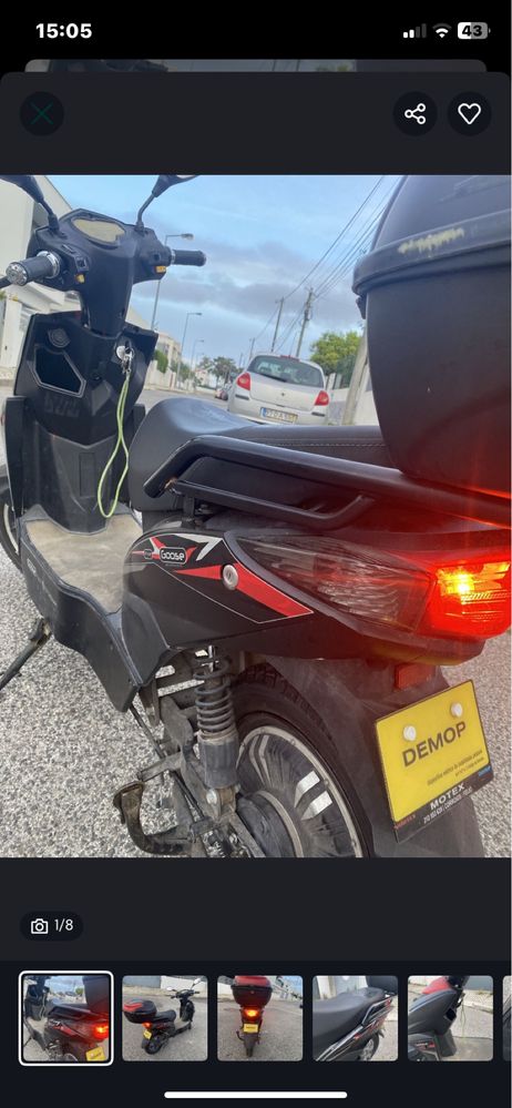 Vortex Five, moto eletrica, não necessita de carta de condução