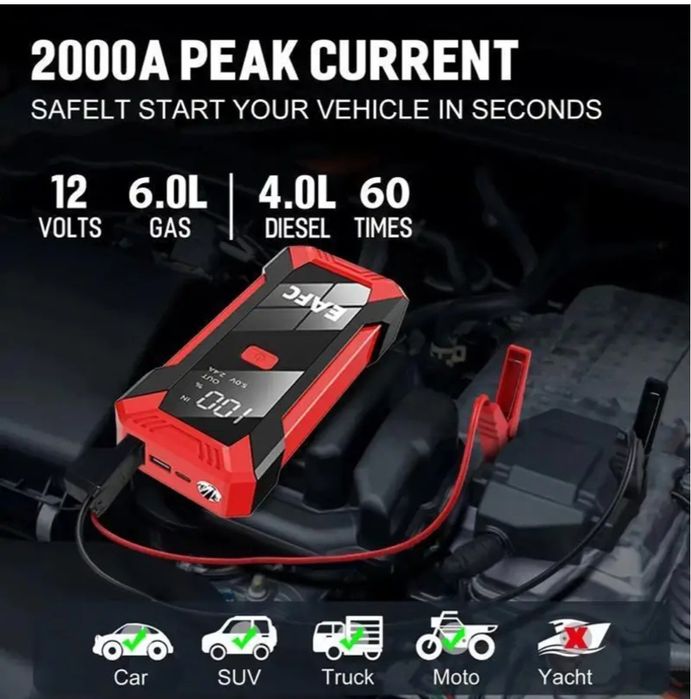 EAFC Бустер.Jump Starter. Павербанк 12 V.