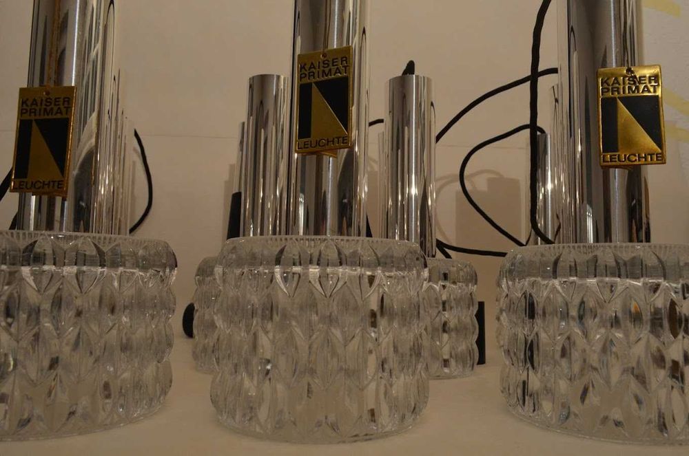 11x Vintage 60's 70's glass Lamp Kaiser Primat Leuchten
