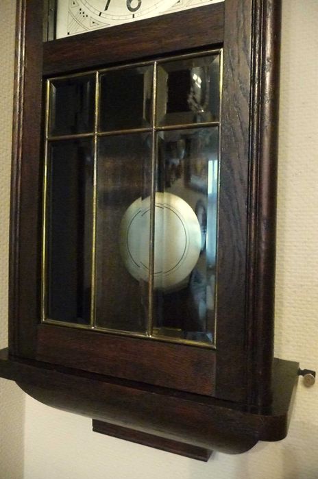 Ozdobny zegar wiszący Junghans, sygnowany, sprawny, 1920r.po renowacji