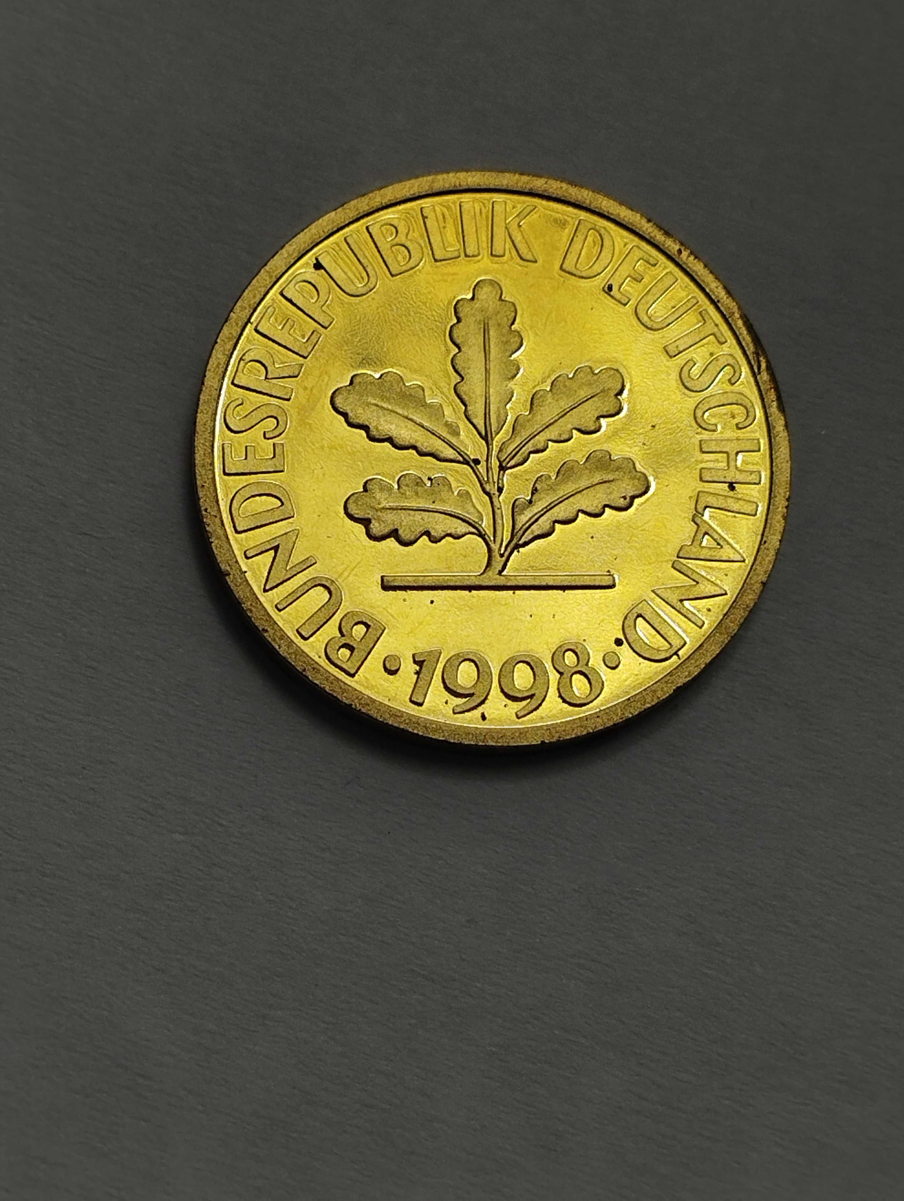 Sprzedam monetę Niemcy 10 pfennigów 1998r. A mennicza - bardzo rzadka