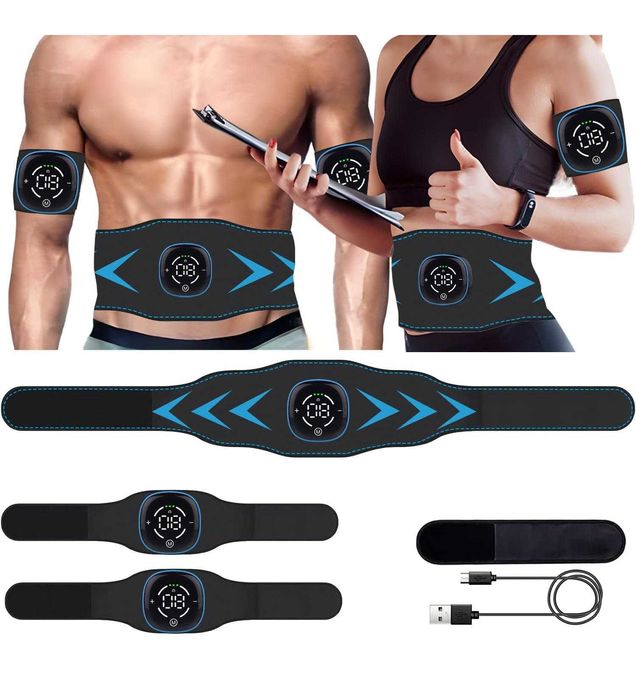 Urządzenie treningowe EMS Yonars, ABS Trainer, stymulator, pas+opaski